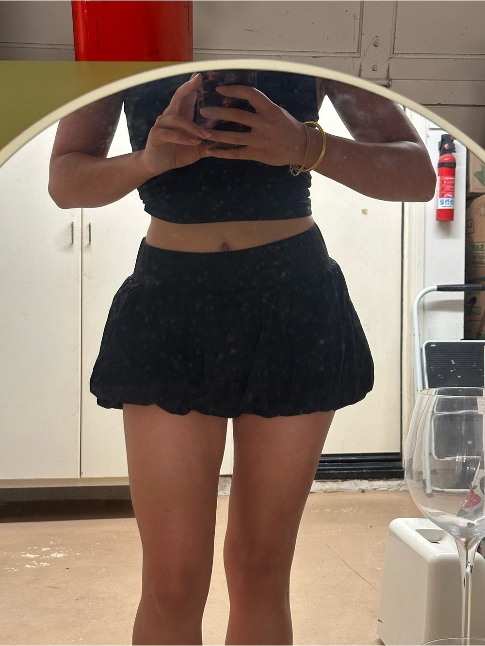 Black Bubble Mini Skirt